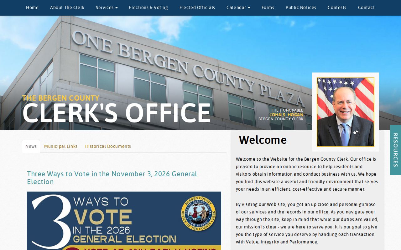 Fort Lee residents directory Bergen County Clerk records source
