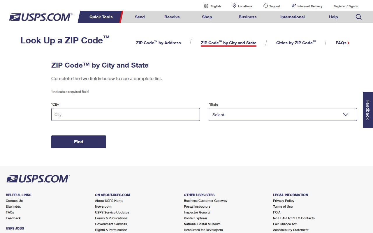 Fort Lee ZIP code directory verification through the USPS lookup
